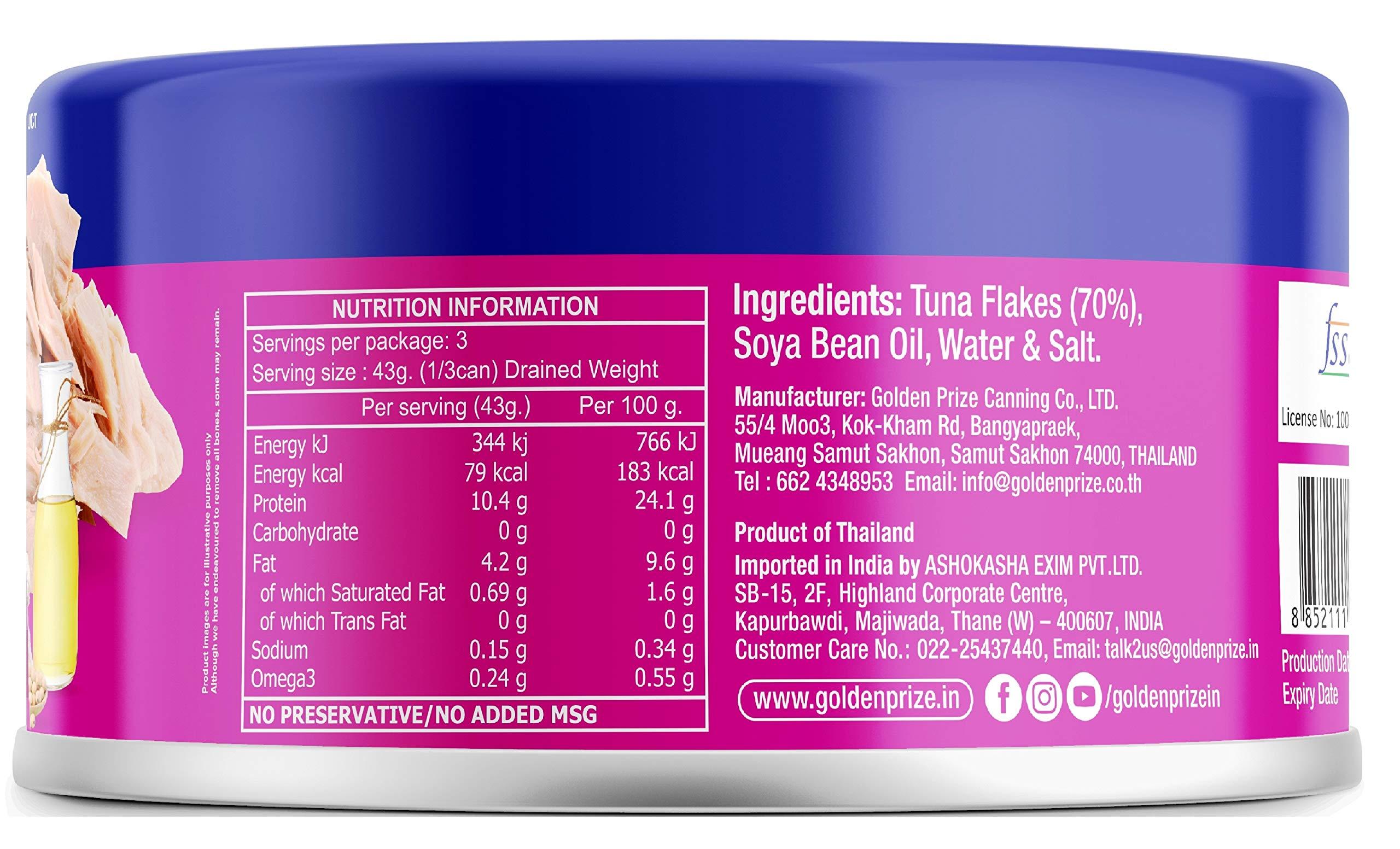 Golden Prize Golden prize Tuna Sandwich Flakes In Soyabean Oil, 185 g (Pack of 1)