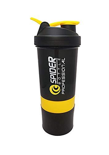 Wofier Wofier Spider Protein Shaker Sipper Bottle with 2 Storage Extra Compartment for Gym-500ml