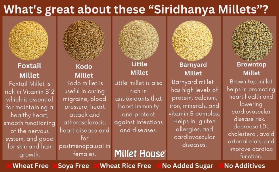 Millet House Millet House Sprouted Siridhanya Millets Malt | 30 Natural Ingredients | 100% Healthy Chemical Free Natural Certified Millet Drink | Traditional Millets Organic Mix (1kg) (500g x 2packs)