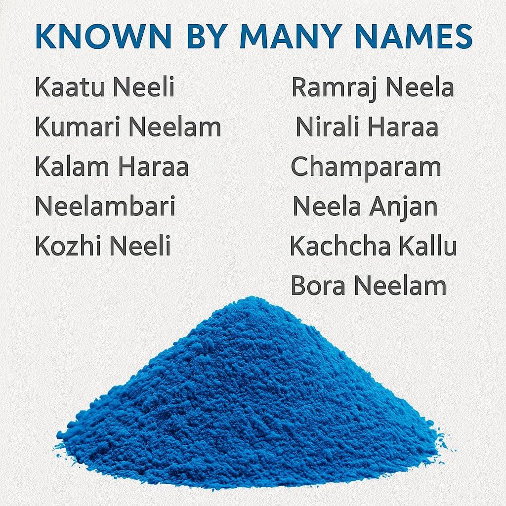 J Organics Jioo Organics Neel Powder Blue Natural Fabric Whitener for White and Colored Clothes | Effective, Safe, and Long-Lasting - 200g