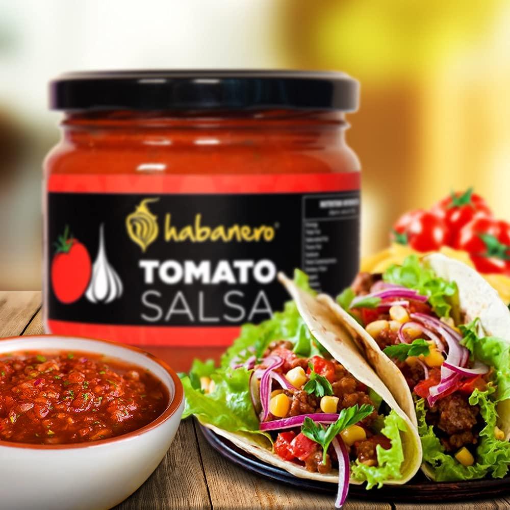 Habanero Habanero Spicy Pasta Sauce TomatoSalsa andHot Sauce l 755G l Non-GMO| Gluten Free l 100% Vegan and Natural Ingredients l Perfect as Salad Dressing l Tomato sauce replacement l Made with sun ripened tomatoes and fresh onions| Add to pizza sauce for ex