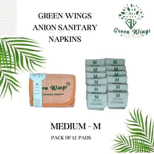 Green Wings Fly High Green Wings Sanitary Napkins Medium 12 Pads