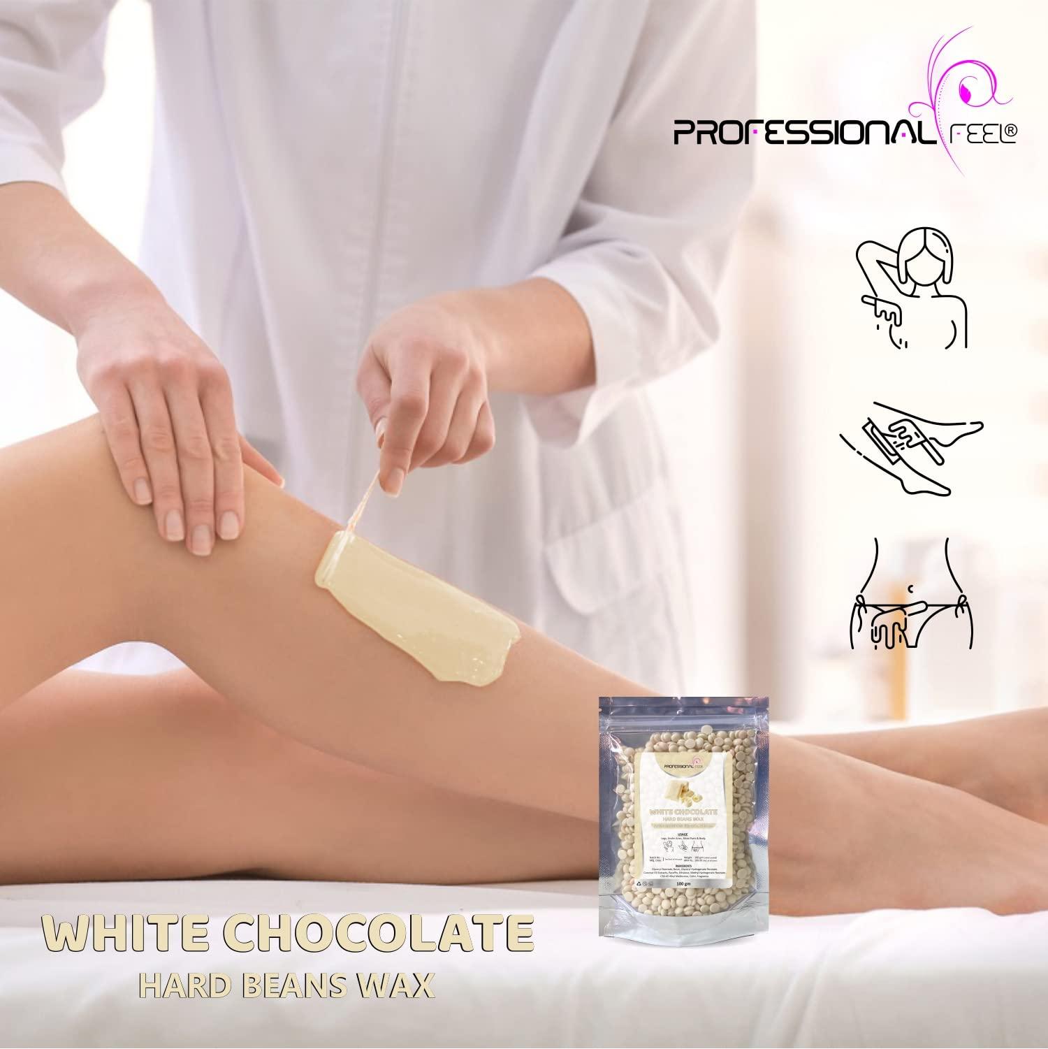PROFESSIONAL FEEL Professional Feel Chocolate Wax Beans Hard Hair Body Wax Beans - Best for Painless Hair Removal, Waxing for Face, Eyebrow, Back, Chest, Bikini Areas, Legs Easily At Home - 100 Grams (Chocolate)