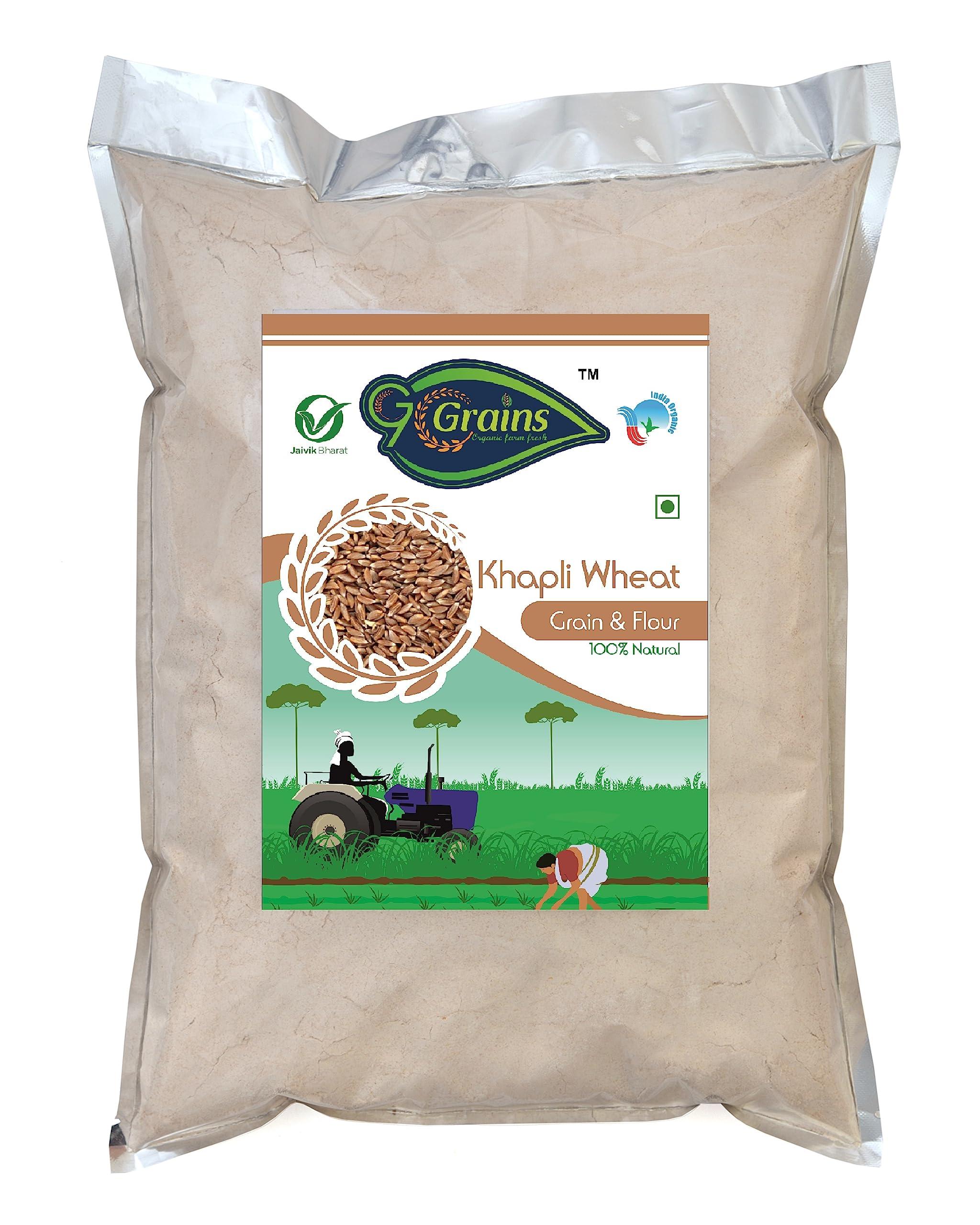 G7 GRAINS KHAPLI WHEAT FLOUR (10 KG) for eating and cooking | khapli gehu atta | Produce of India from Organic Farms | BY G7 GRAINS