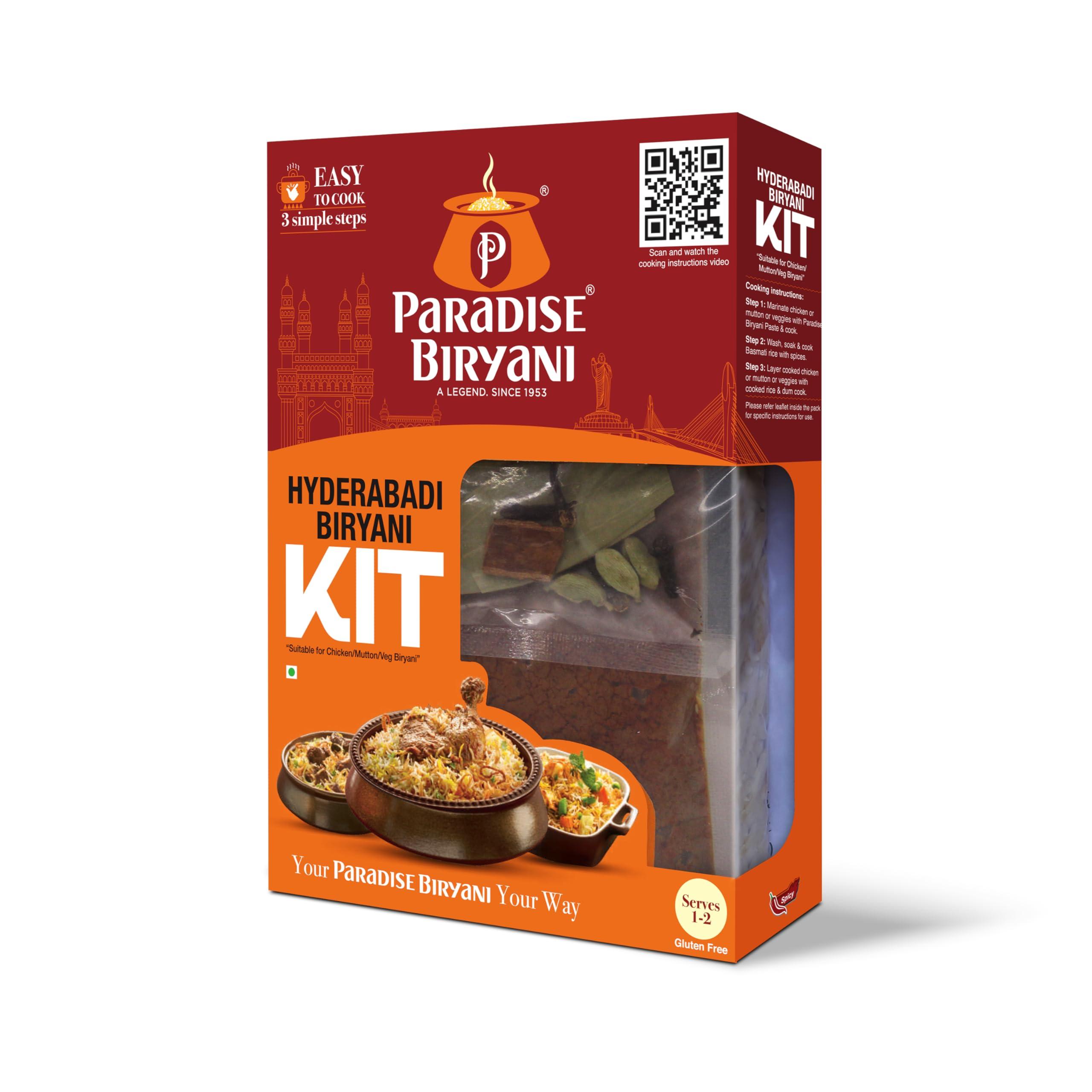Paradise Biryani Paradise Biryani Hyderabadi Biryani Kit | Easy 3 Step Cooking | From The House Of Original Hyderabadi Paradise | Your Your Way | 322 Gm (Pack Of 1)