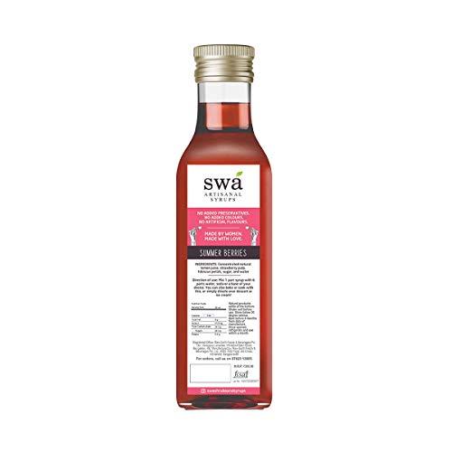 Swa Artisanal Syrups Swa Artisanal Syrups - Summer Berries, 100% Natural, Combo Pack of 2 Makes 24-30 Drinks, Syrup for Cocktails / Mocktails / Kid’s Lemonades / Pancakes (250ml x 2)