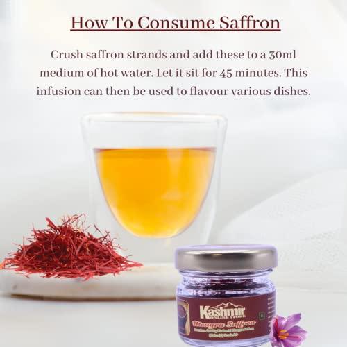 Kashmir ONLINE STORE Kashmir Online Store Pure And Natural Mongra Saffron - Premium Original Quality Kesar Grade A+++ For Pregnancy, Cooking, Face & Skin (1 Gram)