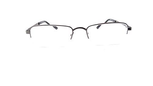 N Specs N Specs +1.25 power near reading glasses rectangle grey colour metal half frame with unbreakable fibre glasses (125)