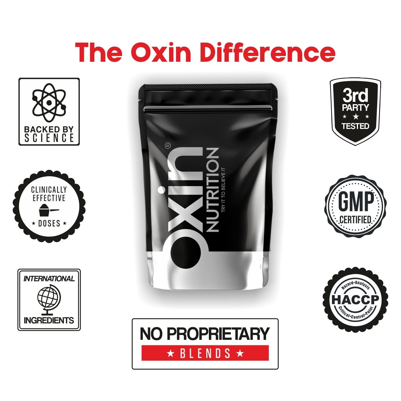 Oxin Nutrition Oxin Nutrition Pre Workout 3X Caffeinated Punch with Vitamin C - Preworkout Drink - Zero Sugar - Pre Workout Natural - Preworkout Supplements Powder 250g (Tropical Orange)