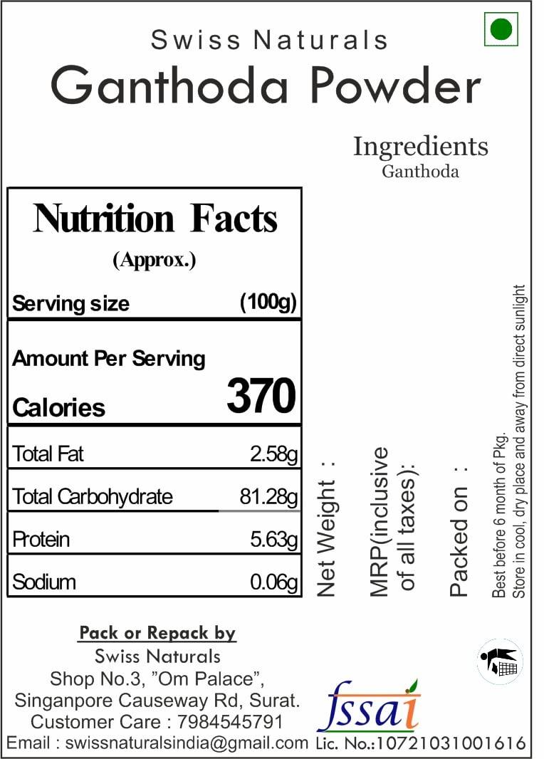 Swiss Naturals Swiss Naturals Ganthoda Powder | Pipramul Powder | Peepramul | Piplamool, 200g