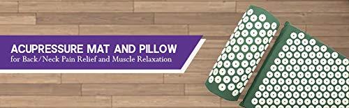 SHOPECOM SHOPECOM Back and Neck Pain Relief Acupressure Mat and Pillow Set, Chronic Back Pain Treatment - Relieves Your Stress of Lower Upper Back and Sciatic Pain (multicolor)