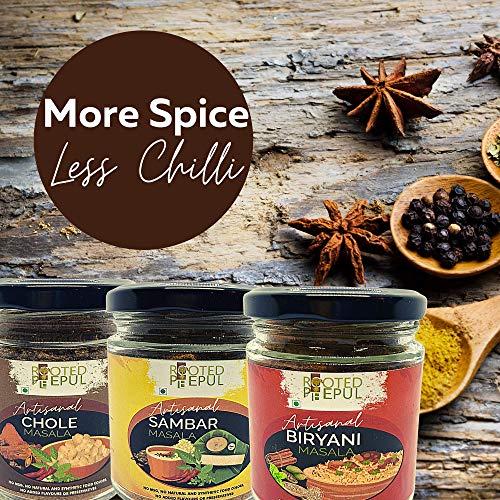 ROOTED PEEPUL Rooted Peepul Artisanal Biryani Masala, Chola Masala, Sambar Masala|less Chilli More Spice| (75g X 3)