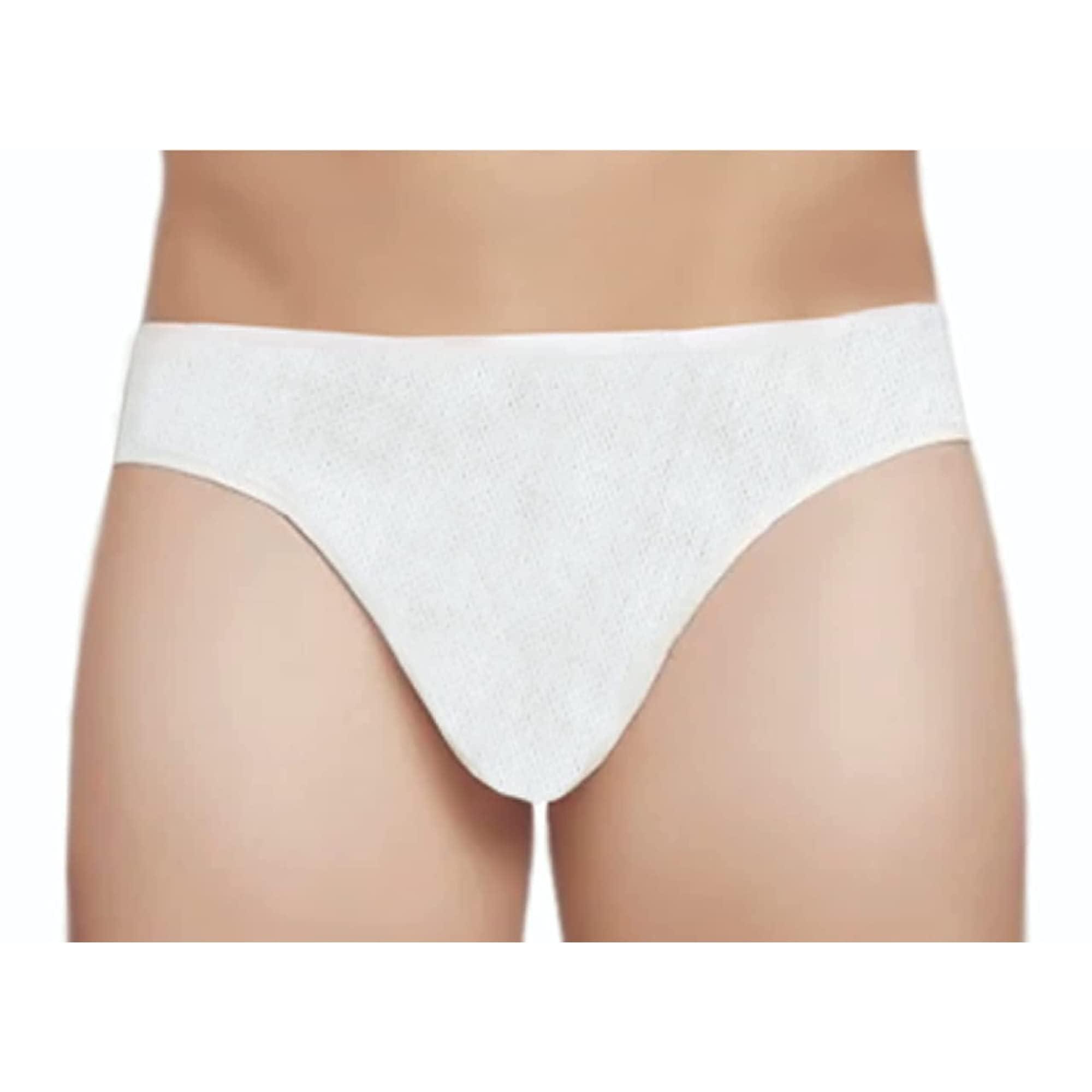 PROWEE Disposable Underwear Brief for Men for Regular Use, Travel, Trekking, Camping, Spa, Herbal Treatments, Hospital Stay & Incontinence. Cotton Like comfort with body hugging (L, 10)