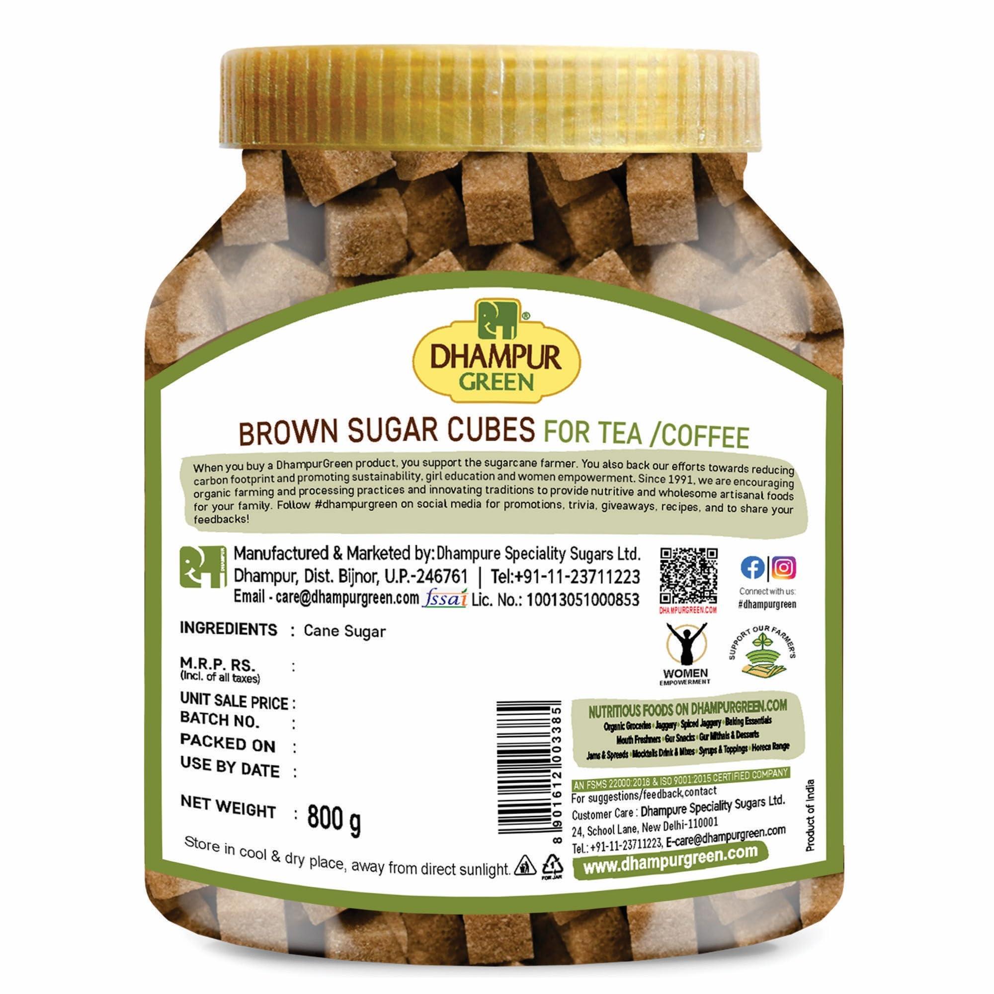 Dhampure Speciality Dhampure Speciality Brown Sugar Cubes | Rough Cut Sugar Cubes, 800G | Sugar Cubes For Tea And Coffee | Sulphurless | No Chemicals