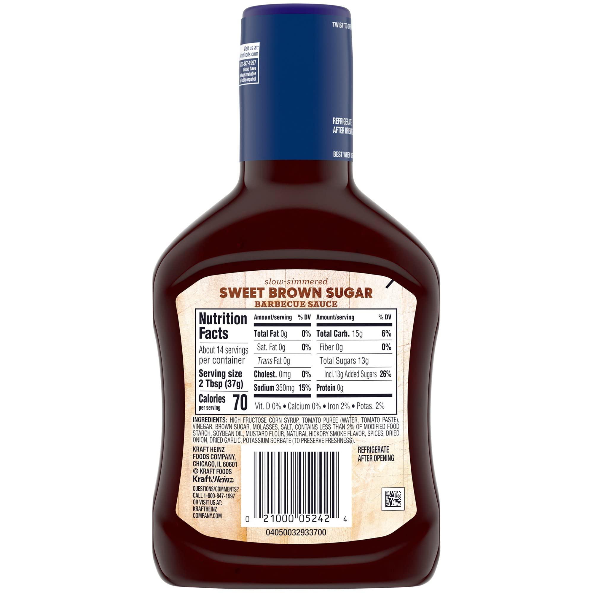 Kraft Kraft Sweet Brown Sugar Slow Simmered Barbecue Sauce, 510 g