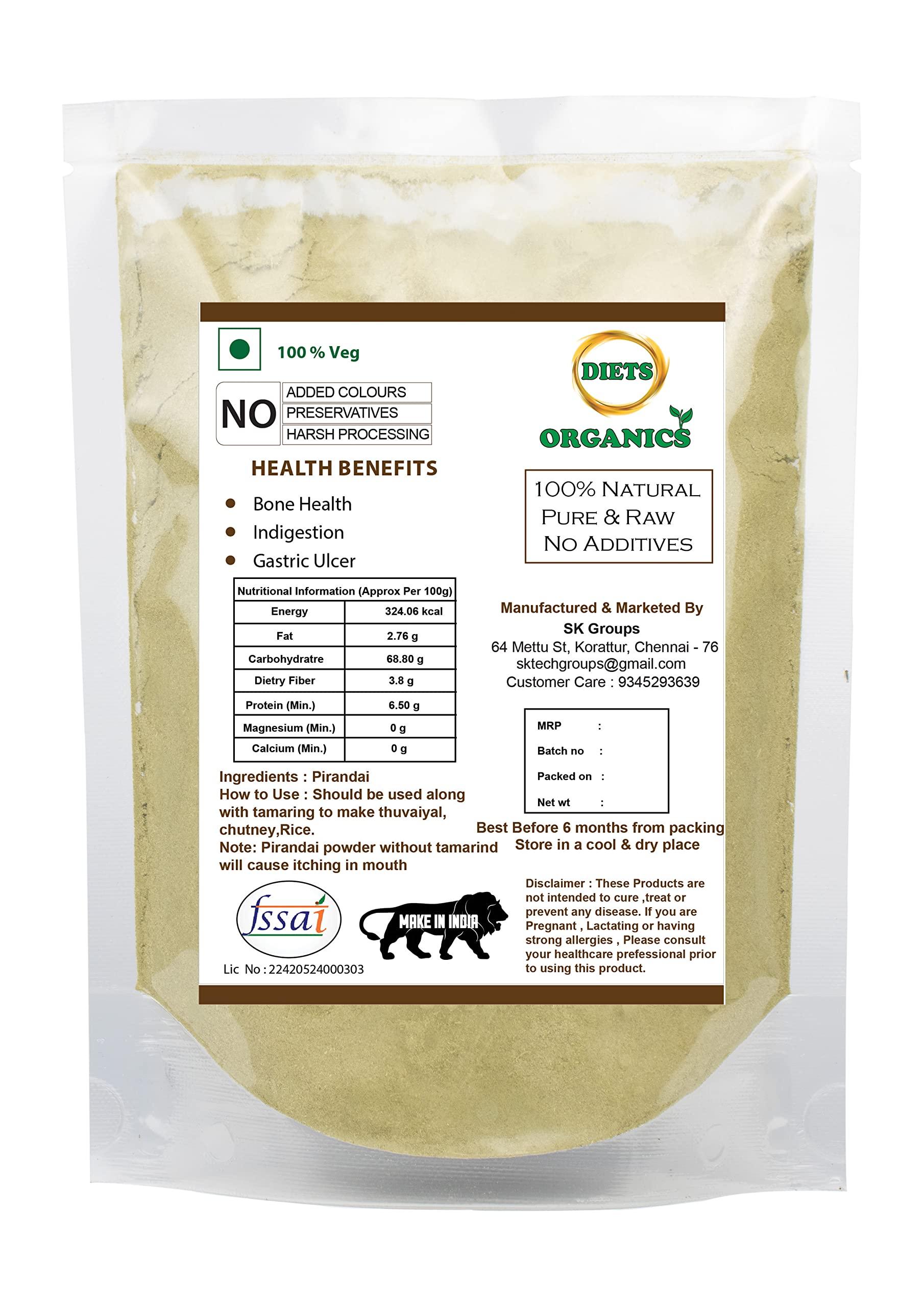 DIETS ORGANICS Diets Organics Pirandai powder | Hadjod | Veld Grape | Cissus quadrangularis | Nalleru Powder, 100g pack of 1