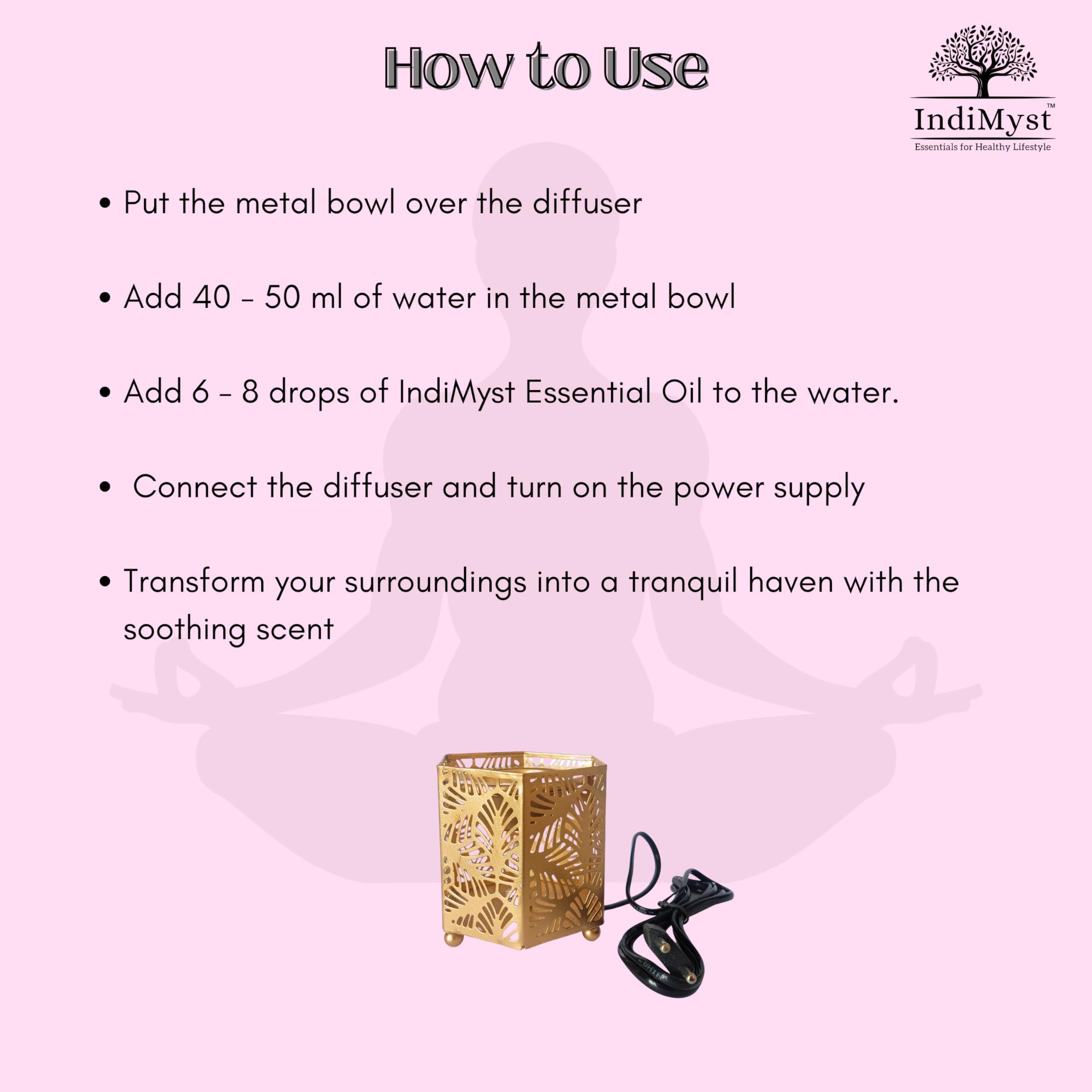 IndiMyst Decorative Electric Moroccan Style Aroma Oil Burner (Diffuser) | Beautifully Designed | Aromatherapy (IMMD2)