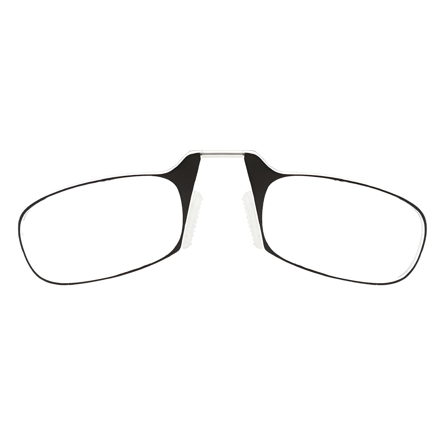 YOURSPEX YOURSPEX Nose Clip Reading Eyeglasses | Black Pod Case | Clear Frame (2.00 Lens Power, Black)