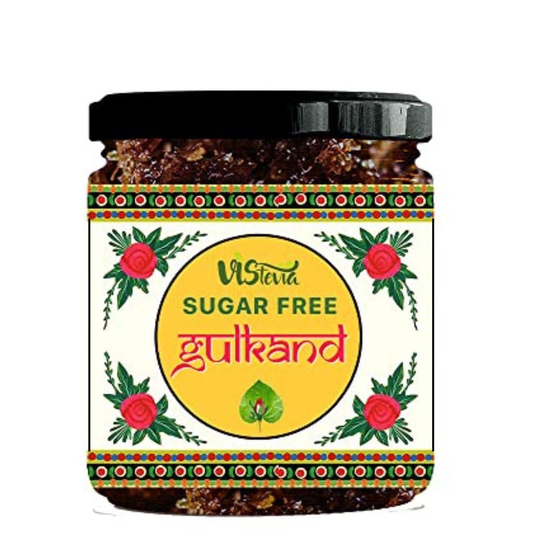 VISTEVIA Vistevia Sugar Free Gulkand (Rose Jam), Diabetic and Keto Friendly - Sweetened Naturally with Stevia - Tastes Delicious - Pack of 1 (230GM)