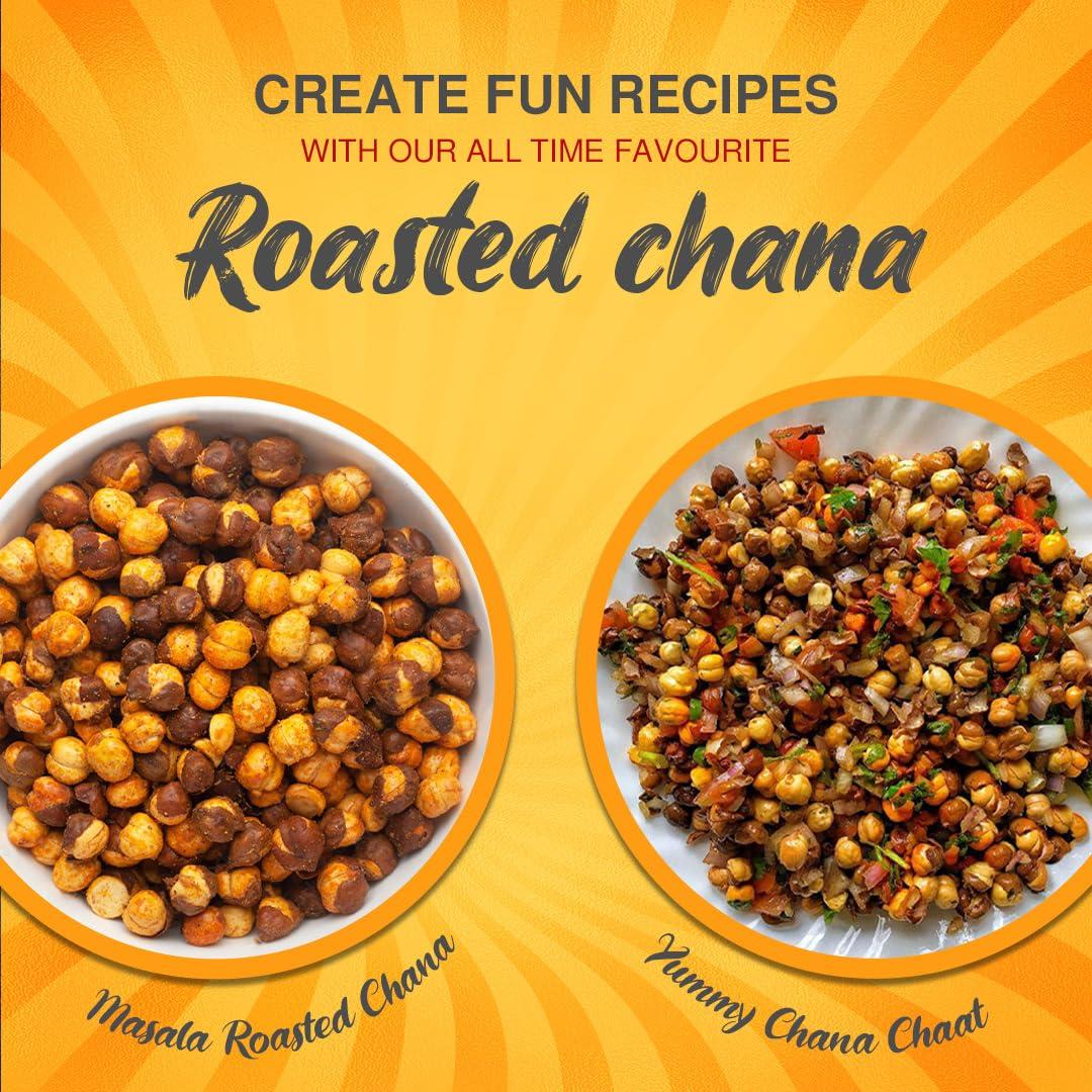 Dr. RBL's Dr. RBL\'s Roasted Chana (Bhuna Hua Chana) | Unsalted Roasted Gram/Chickpeas gram | Healthy Snack with High Protein, Fiber and Nutrients -Pack of 4 (2 KG)