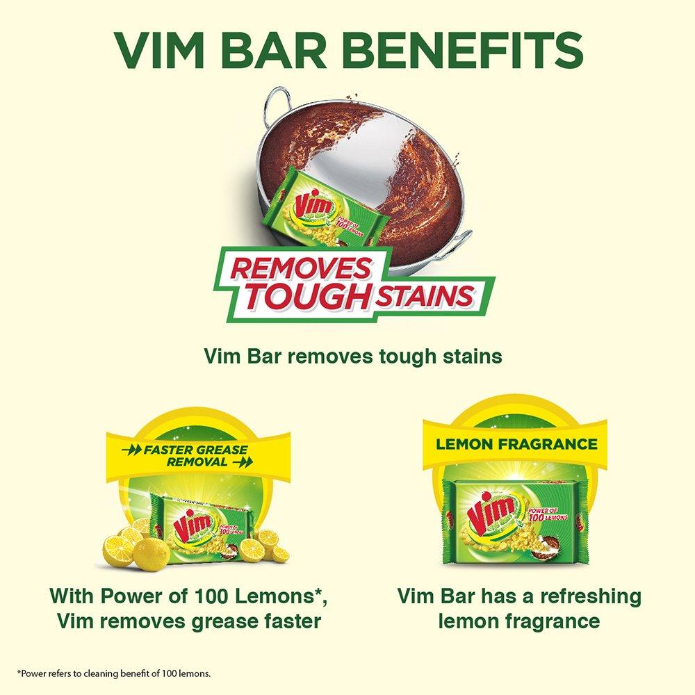 VIM Vim Dishwash Bar - 200 g (Pack of 3)