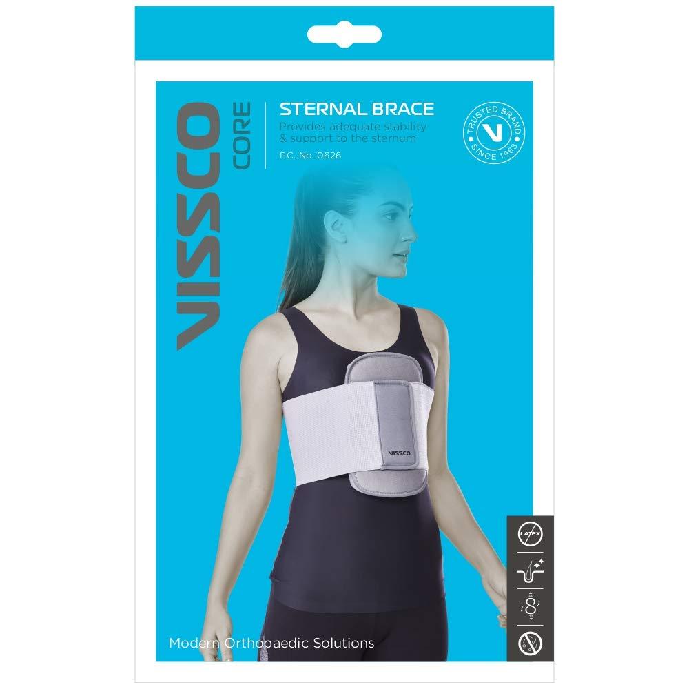 Vissco Vissco Sternal Brace, Chest Support for Rib Fracture, Chest Pain Relief - XL (Grey)