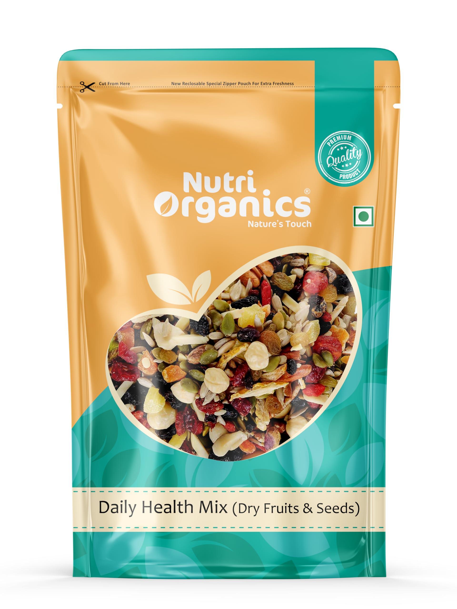 NutriOrganics NutriOrganics 100% Natural Premium Mix Dry Fruits 1Kg With Almonds|Cashew|Kishmish|Apricot|Black Raisins|Cranberry|Pumpkin Seeds|Sunflower Seeds|Nuts And Dry Fruits