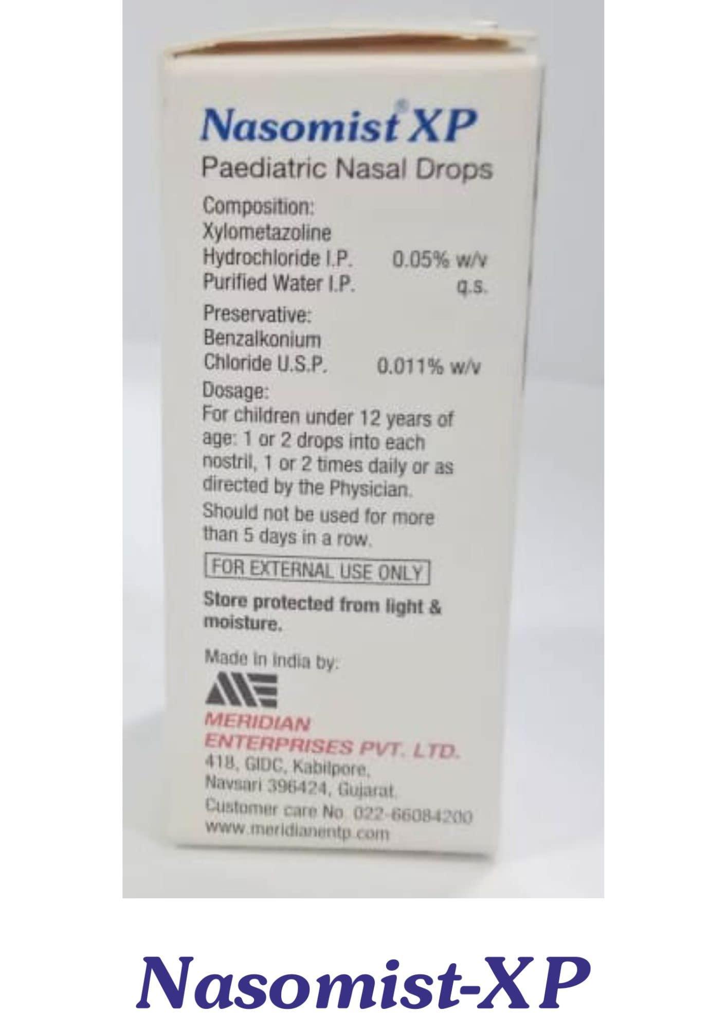 Nasomist Nasomist Xp Drops : Instant Nasal Decongestant for Children - for Symptomatic Relief from Symptoms Associated with Nasal Congestion Pack Of 4