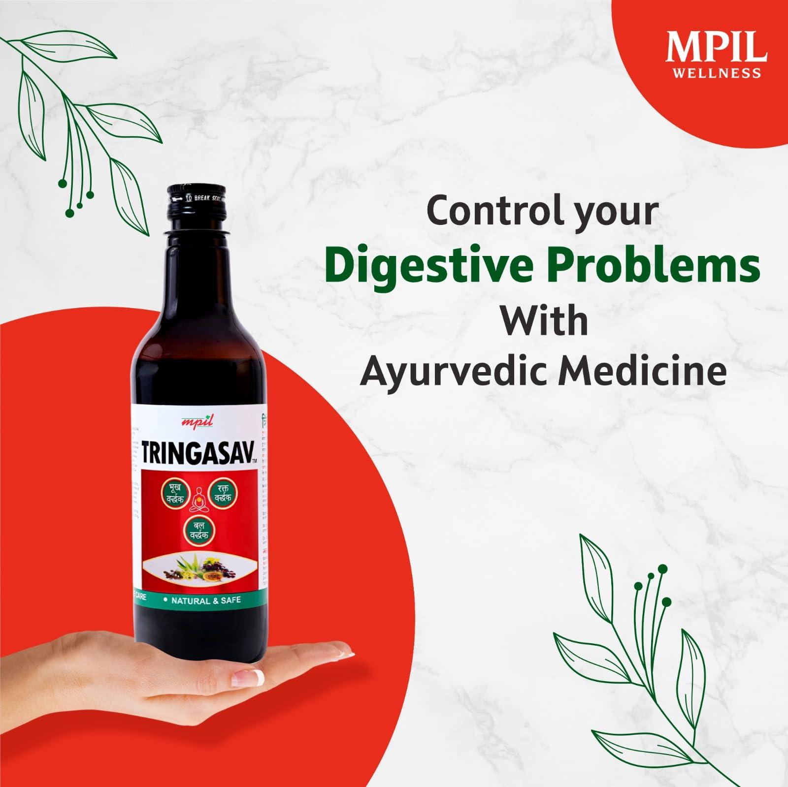 MPIL Mpil Tringasav Digestive Tonic | Natural Appetiser | Ayurvedic Tonic for Digestion, Acidity, Constipation and Gas Relief | boosts digestive immunity | 450ml (Pack Of 1)