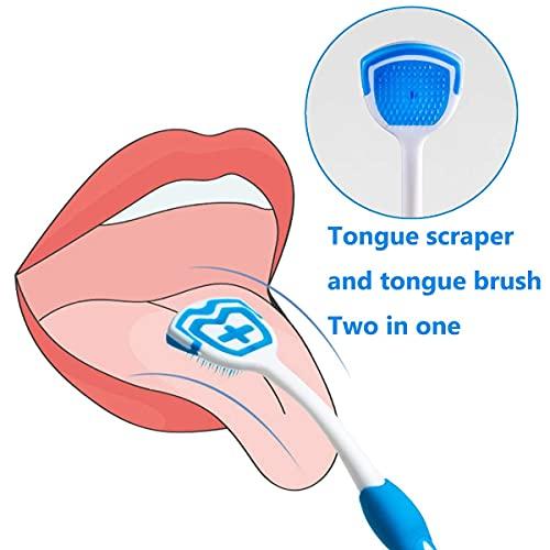 SCHUBERT SCHUBERT By The Formula Tongue Brush Cleaner Scraper Helps Fight Bad Breath, Professional Tongue Brush For Freshing Breath, 2 Tongue Scrapers - 2 Pack Colors May Vary