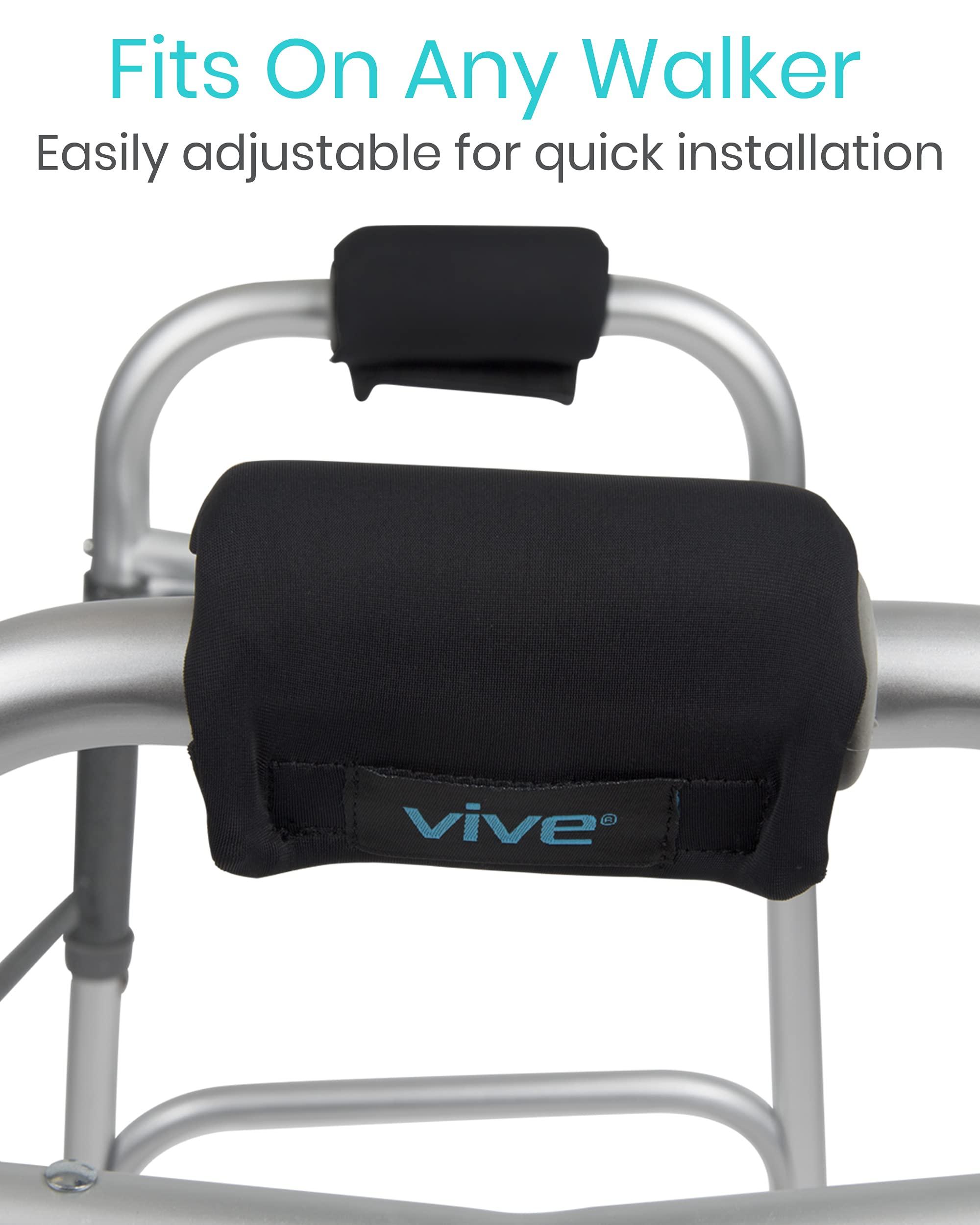VIVE Walker Padded Hand Grip Covers by Vive - Soft Cushion Padding Medical Accessories for Folding Rolling Walker, Rollator Handle, Senior, Elderly Grippers - Crutch Handle Pads - Mobility.