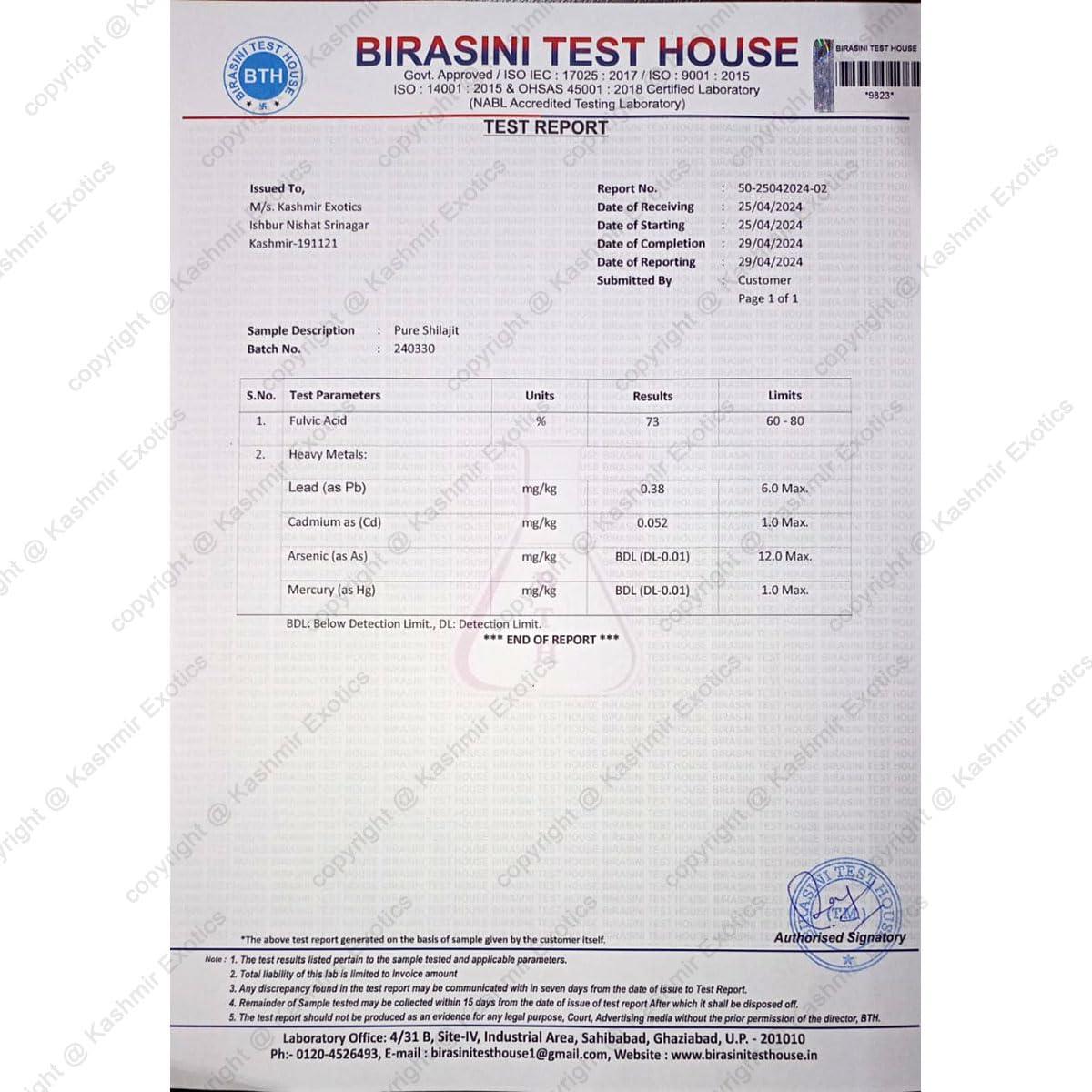 Kashmir Exotics Kashmir Exotics Pure Kashmiri Shilajit 20gm