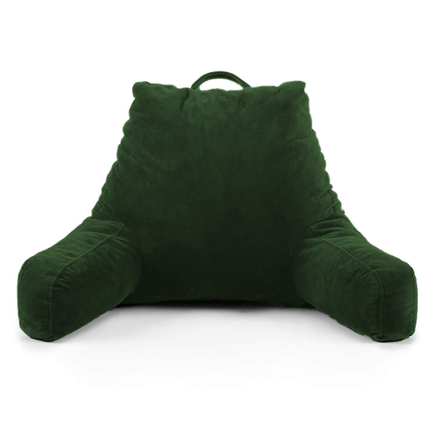 PUM PUM PumPum Back Rest Reading Pillow with Arm Rest - Comfortable Support for Reading, Watching TV, or Relaxing (Green)