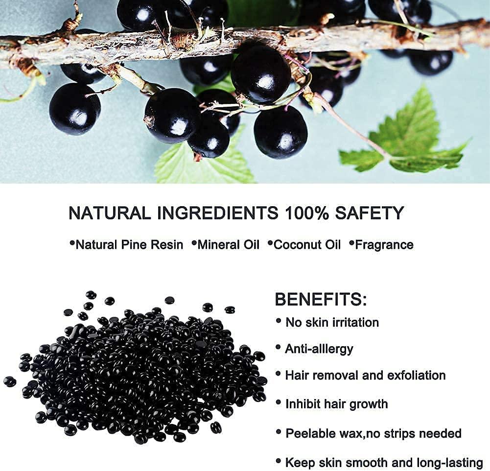 Yorten Yorten Wax Beans for Painless Hair Removal Wax For Men And Women Brazilian Waxing for Face Eyebrow Back Chest Bikini Areas, Upper Lips Legs 10pcs Wax Spatulas (Beans100g pac)(4)