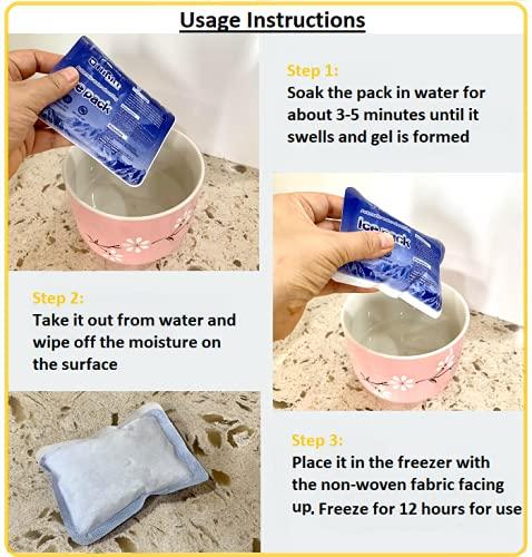 TINSICO TINSICO Ice Pack, Gel Bag (Pack of 10), Automatic Water Absorption Cold Pack, 9x12 cm, Reusable Cooling Pack to keep Food Beverage Cool and Fresh, Ice Pack for Pain Relief
