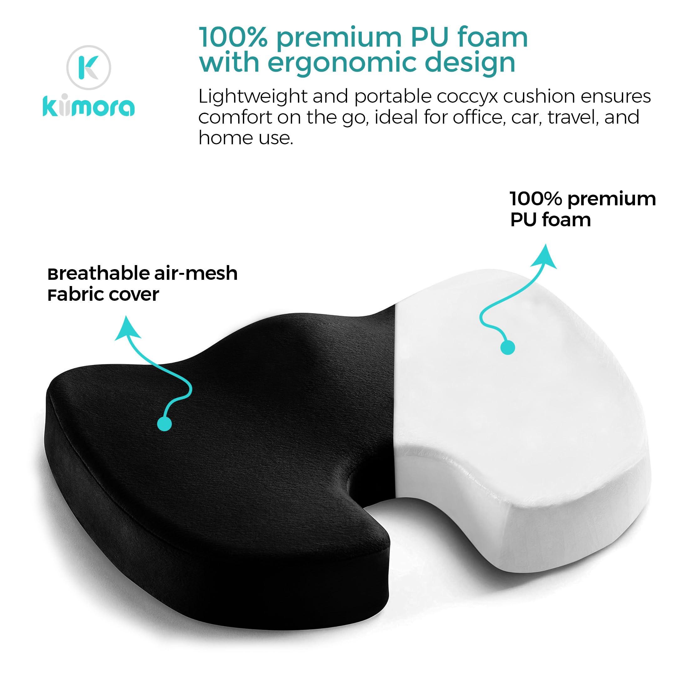 Kiimora Kiimora Coccyx Seat Cushion for Tailbone and Lower Back Pain Relief Polyurethane Foam Comfort Support Pad