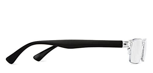 LENSKART BLU Lenskart READERS | Transparent Rectangular Half Rim Reading Eyeglasses | For Men & Women | For 1.25 Power | LR E13968