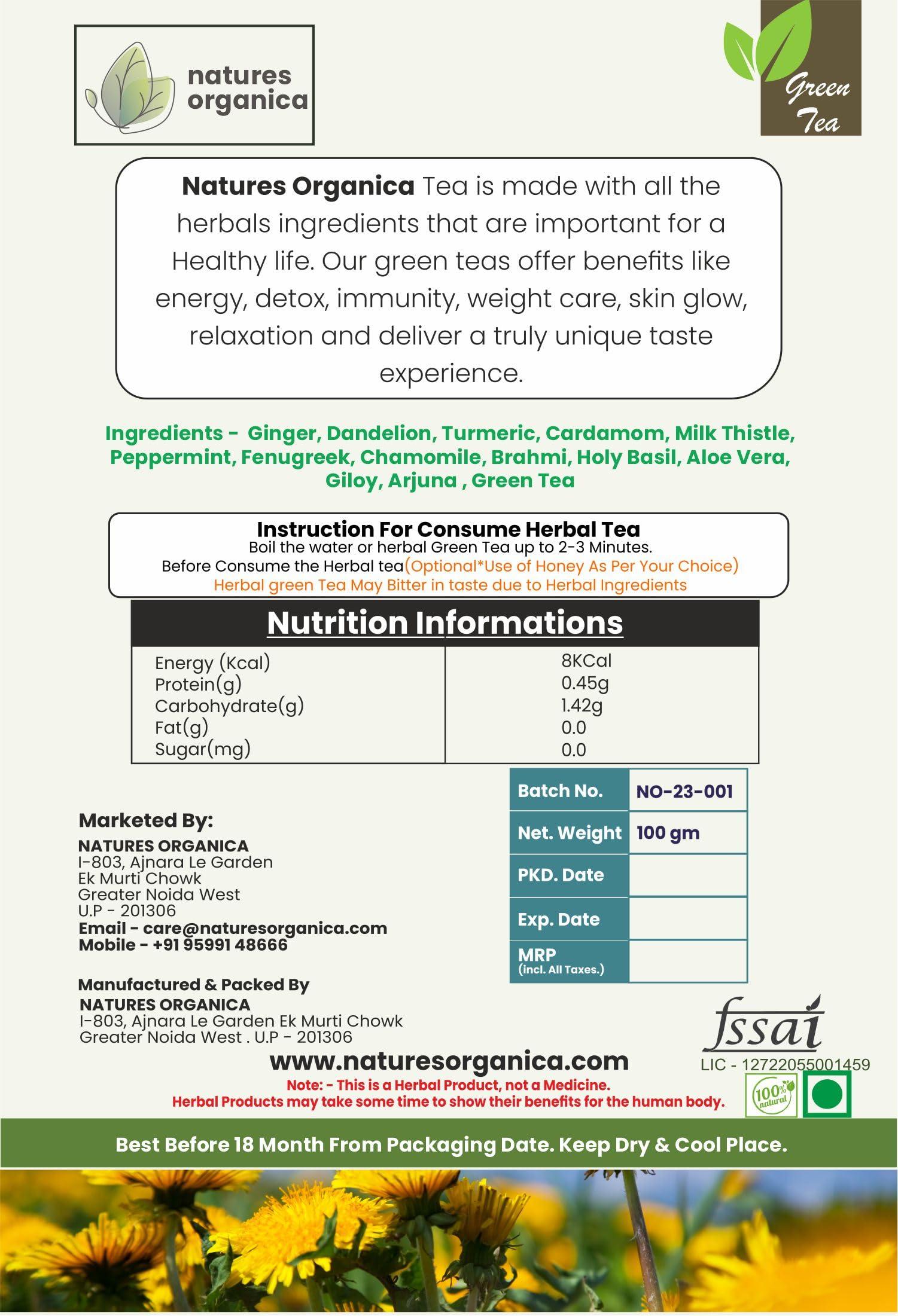 Natures Organica Natures Organica Fatty liver Tea | Helps with Abdominal Swelling, Improves Liver Health | Reduce Your Enlarged Fatty livers (100 gms)