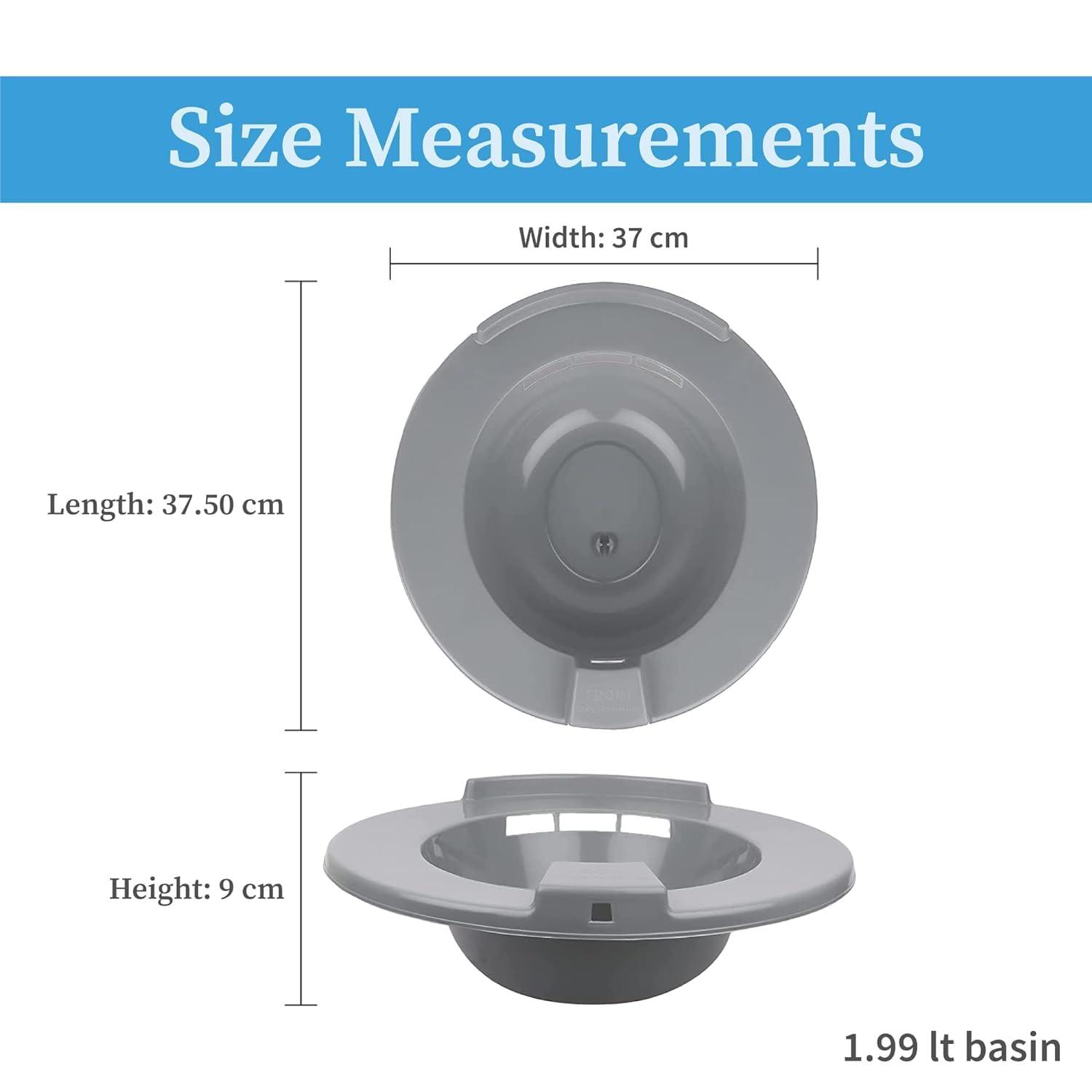 Expertomind Sitz Bath Tub for Piles Pain Relief by EXPERTOMIND Recovery from Pain Hemorrhoids & Postpartum | Non-Toxic Plastic - Only Tub | Grey