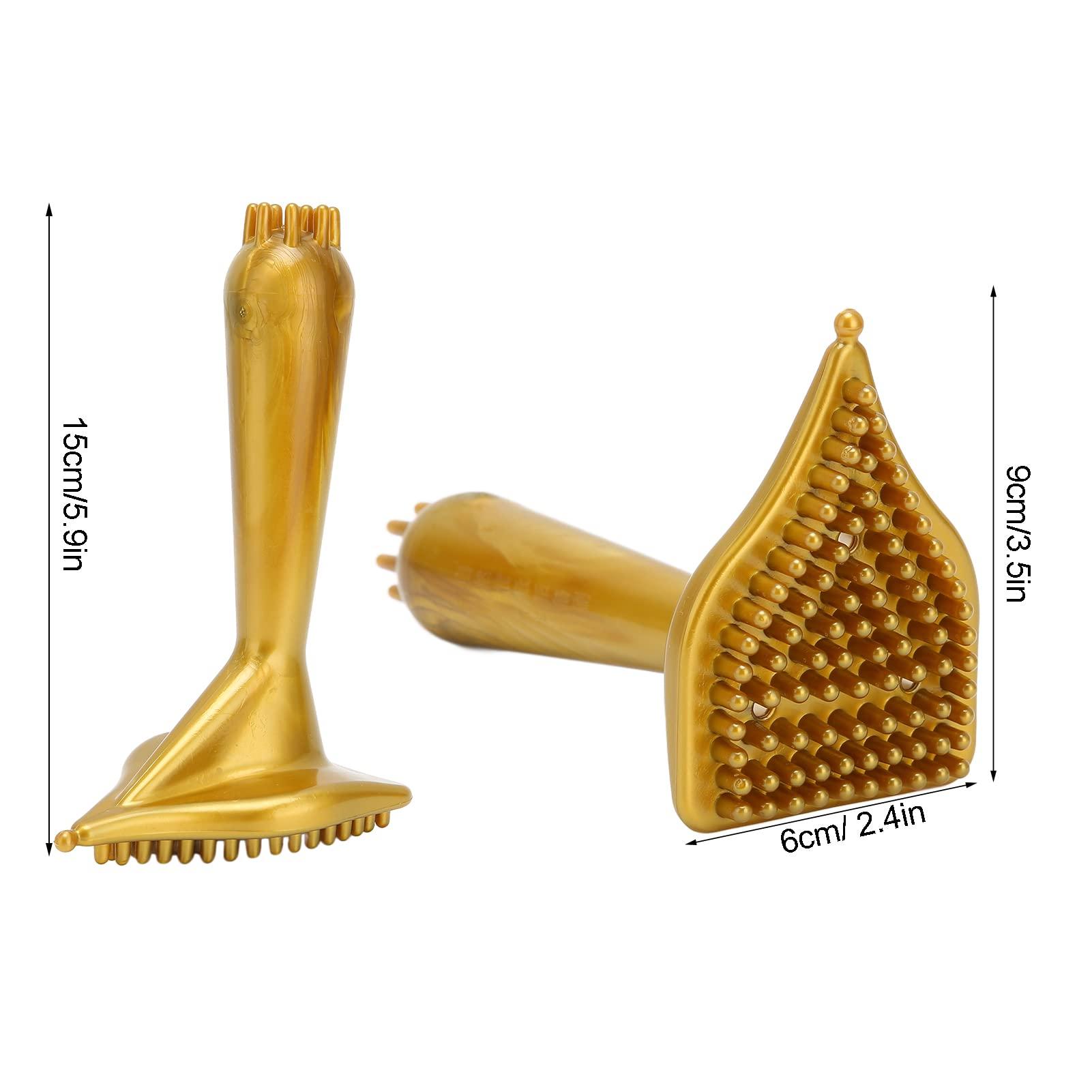 Betued Meridian Dry Brush, Meridian Massage Brush, Round Knob Design Relieves Pressure Silky Smooth Massage Slimming Peeling Body Brush for Massage Foot Leg Tissue