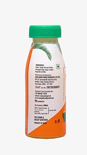 Cocojal Cocojal Pineapple Tender Coconut Water | No Added Preservatives | No Added Flavours | Not from Concentrate | 200 ml (Pack of 6)