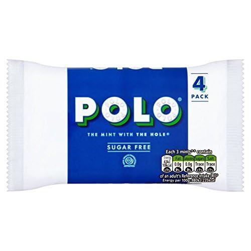Nestle Polo Nestle Polo Sugar Free Mint Individually Wrapped 4 Pack Crunchy Mints With a Hole in The Middle & Minty Flavor 133.6g (Imported)