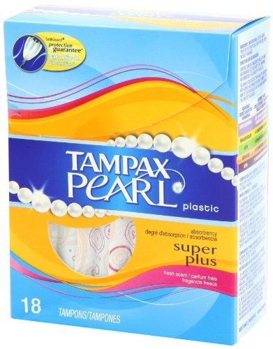 Tampax Tampax Pearl Plastic Fresh Scent Tampons, Super Plus Absorbency, 18 Count
