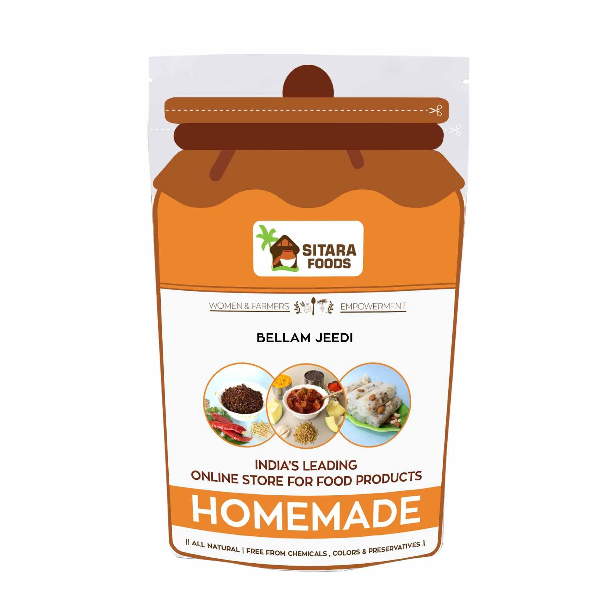 SITARA FOODS Sitara Foods Bellam Jeedilu Nuvvulu Jeedi Handmade Homemade 250 Grams Pack