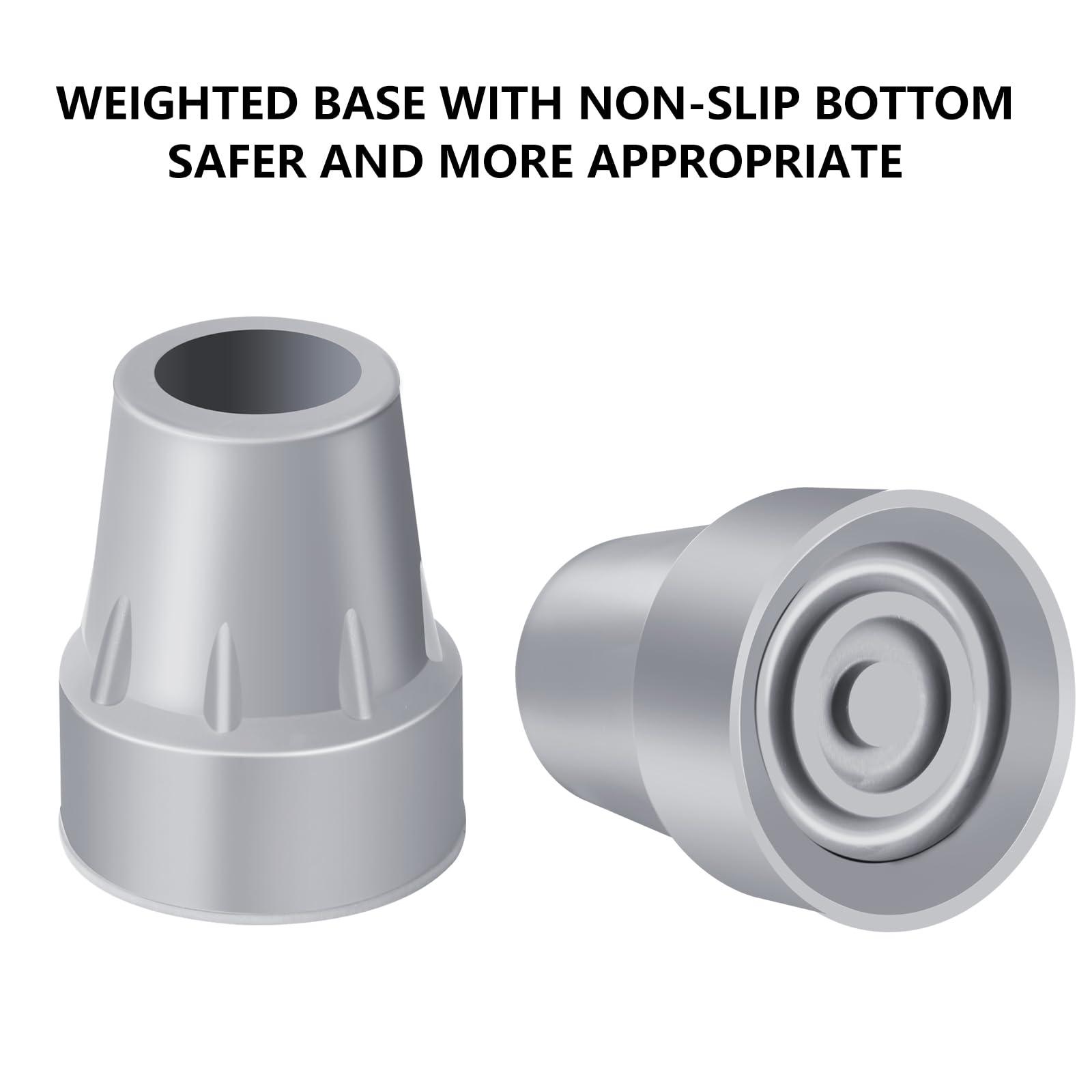 ANCKNE Crutch Tips, 4-Pack 7/8 Inch Upgrade Heavy Duty Rubber Crutch Accessories Replacement Rubber Cane Tips