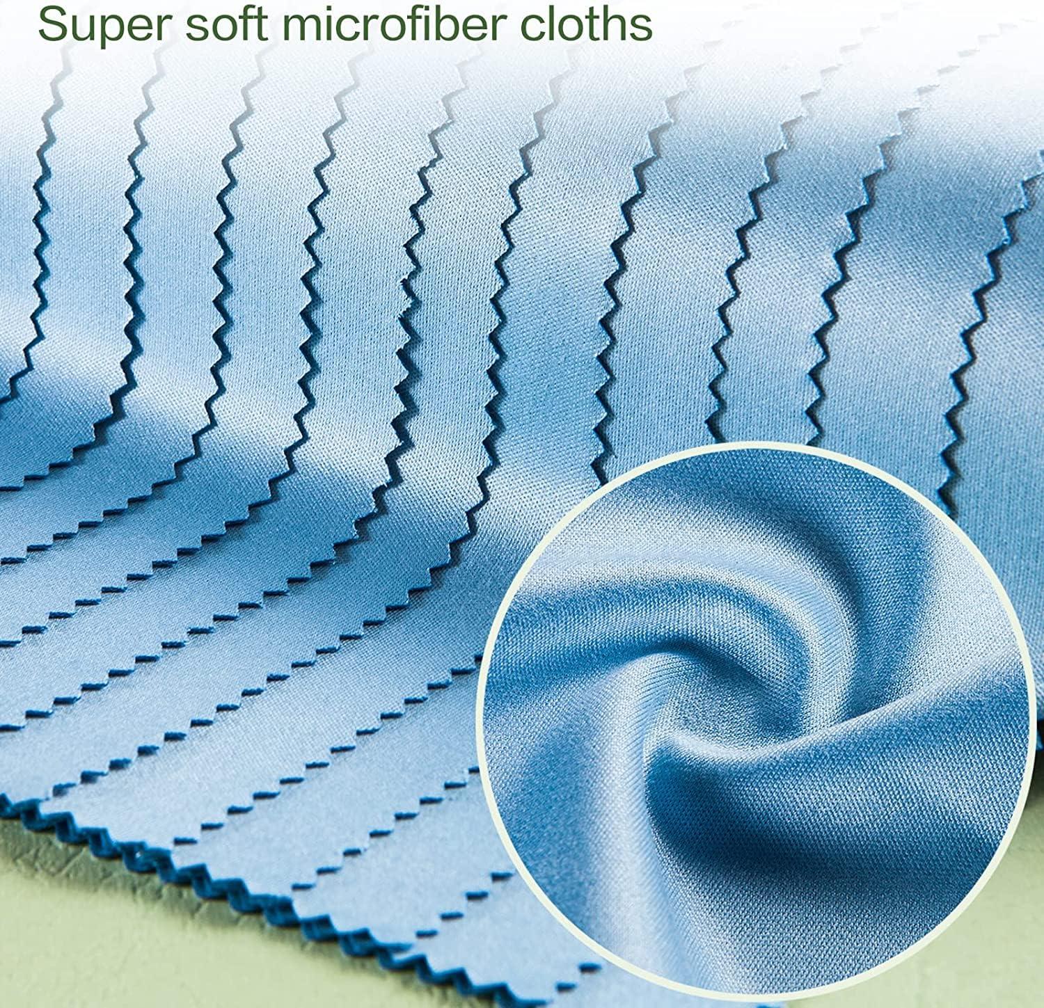 Kumbhar Traders KT Microfiber Lens Cleaning Cloths | Pack of 15 | Size- 7 x 6 Inches | Specs Microfiber Cloth | Microfiber Lens Cleaning Cloth for Laptop Cleaner, Spectacles, Sunglasses, Mobile & More | Blue