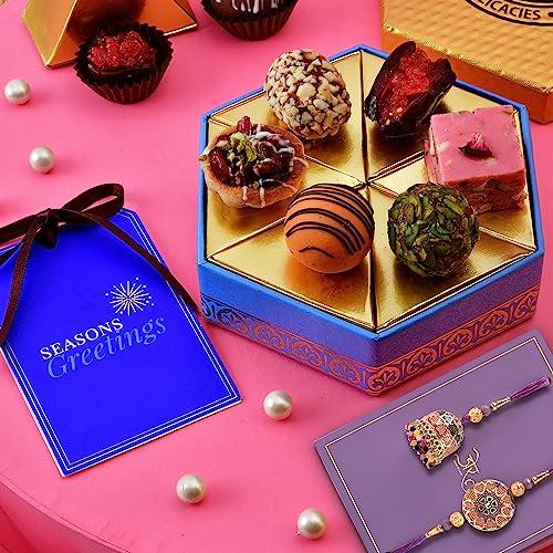 Hamam Dasta Bhaiya Bhabhi Rakhi Set Bhai Bhabhi Rakhi Set Lumba Rakhi For Bhabhi Rakhi Gift For Brother And Bhabhi Rakhi With Sweets Gift Box Assorted 6 Sweets Box Gangaur Bhaiya Bhabhi Rakhi Set