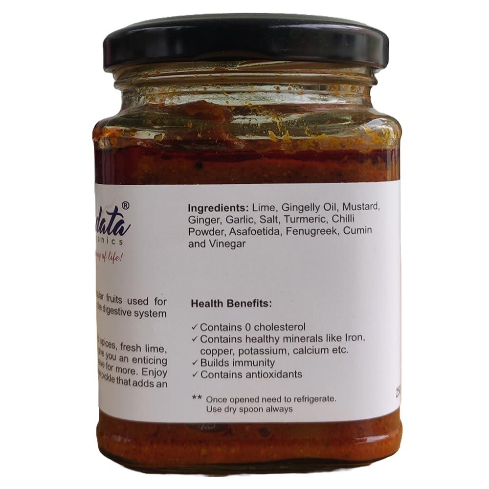 AVADATA ORGANICS - The healthy way of life Avadata Organics Avaleha Lime Pickle -250 gm Authentic Kerala Style Achar |Traditional South Indian Taste | Homemade Nimbu Achar | Tangy and Spicy | No Preservatives and colors