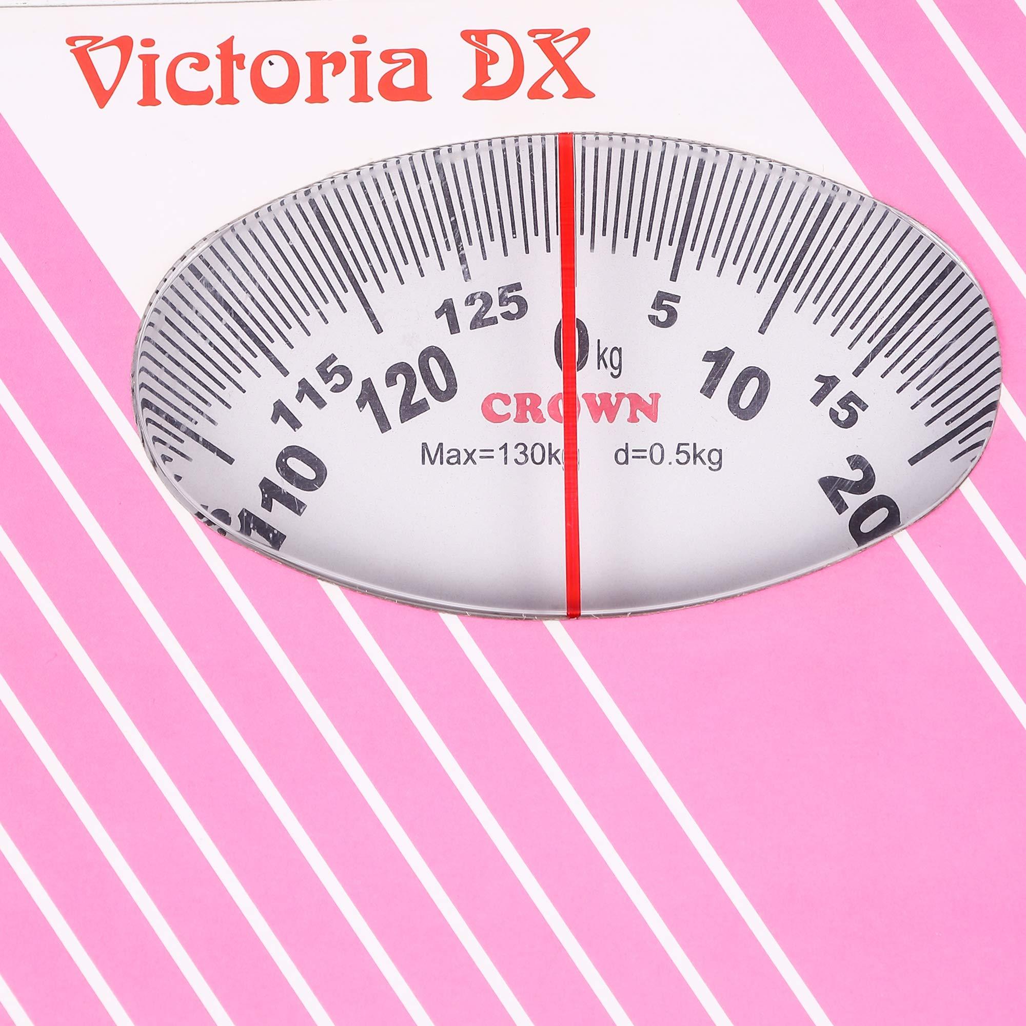CROWN CROWN Victoria Deluxe Personal Weighing Scale For Human Body, Manual Analog Weighing Scale upto 130 kgs capacity (Pink) - Pack of 2