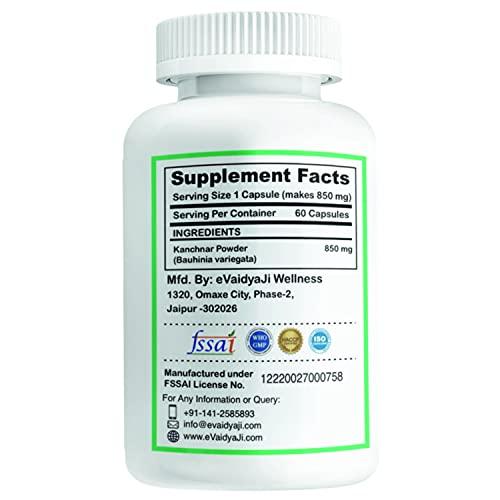 Authentica naturals Authentica naturals Kachnar Capsules | Bauhinia variegata | Reduces Thyroid Issues | Removes Mouth Ulcers & Bad Breath | Improves Liver Functioning | 850 mg (60 Vegetarian Capsules)